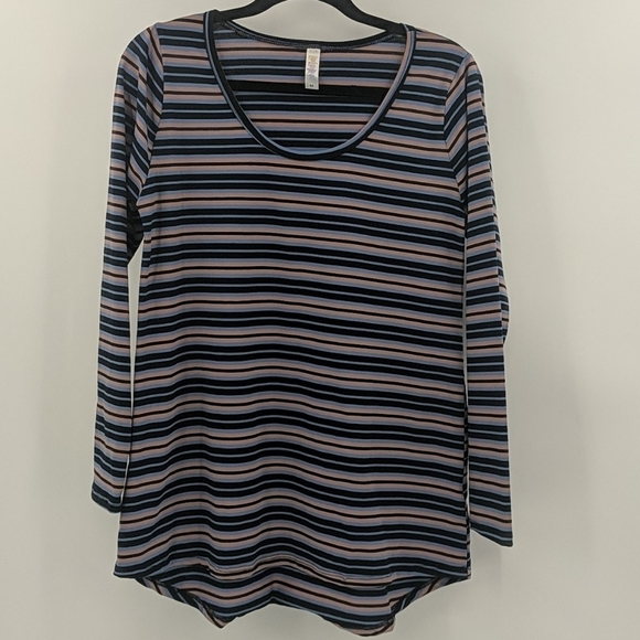 LULAROE Striped L/S Tee - Picture 1 of 5